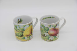 Leander 1946 Porzellan Kaffeetasse Kaffeepott Obstmotiv Apfel Birne