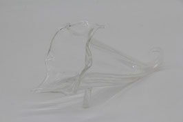 kleine Glas Liegevase Blütenform Klarglas Glasvase