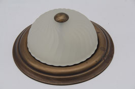 schlichte Deckenlampe Wandlampe rund mattes Glas Altmessing schlicht