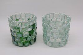 Windlicht Coloré Glas Glassteine transparent grün