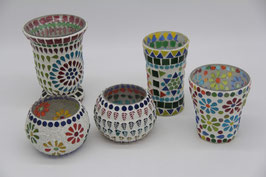 Teelichthalter Mosaik Glas 1001 Nacht Bollywood Glassteine Windlicht