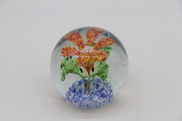 Paperweight große Blume Glaskunst Briefbeschwerer Floral Blume gelb rot