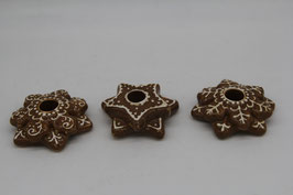 Lebkuchenkerzenhalter Gingerbread Keramik Kerzenständer braun