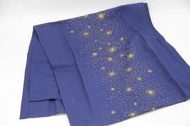 TCM Weihnachtstischläufer blau mit goldenen Sternen Baumwolle 40x180cm