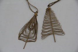 Draht Weihnachtsanhänger Baum gold Tannenbaum