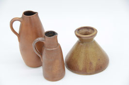 kleine Steingut Steinzeug Vase Krug braun Keramik