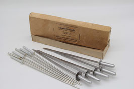 6 + 5 Schaschlik Spießer Spieße DDR Stahl Metall silbern vintage