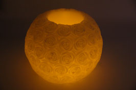 QVC beige beleuchtet LED Rosenkugel Wachs Kerze