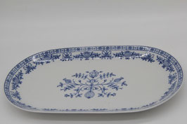 Porzellan Kahla Kobaltunterglasur Servierplatte oval blau Sinfonie Zwiebelmuster
