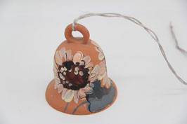 handgetöpferte Keramik Glocke handbemalt Sonnenblumen terracotta