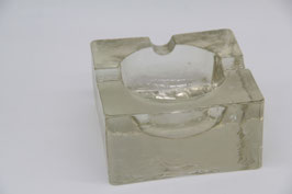 Aschenbecher 3 Ablagen massives klar Glas schwer Block Eisglas