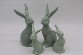 Hasenfigur Keramik mint hellgrün Osterhase schlicht