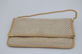 kleine beige goldene Handtasche Kette Clutch