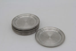 12er Set Kronen Zinn schlicht Zinnteller Untersetzer Tellerchen 861g bleifrei