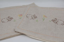 2er Set Ostern Kissenhülle Leinen Kaninchen Blume Textiles Vertrauen Glockenblume