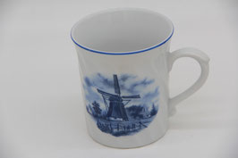 Bohemia Porzellantasse Kaffeetasse blau weiß Windmühle Holland