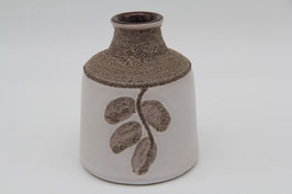 VEB Stehla DDR Keramik-Vase braun grau Blätter Mid Century 60er 70er Jahre
