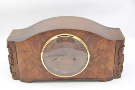 Art Déco Kaminuhr Buffetuhr Holz umgearbeitet mit Batterie furniert ca 1930 40er