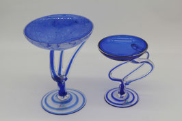 kobaltblaue Objekte Schale Jozefina Krosno Polen - Glas Kerzenhalter