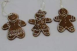 Lebkuchenanhänger Gingerbread Keramik Lebküchenmännchen braun
