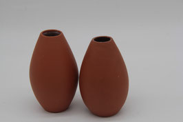2er Set kleine Terracotta Keramikvasen rotbraun Blumenvasen