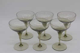 6er Set Rauchglas Champagnergläser Sektschalen Magaritagläser flaschengrün