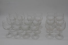 6er Set DDR Weingläser Weißweingläser Linsen Schliff Gravur Lausitz Glas