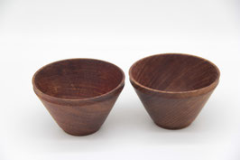 2er Set Holzschüsseln hoch rund Konfektschalen Dekoschalen Holz Schale Schüssel