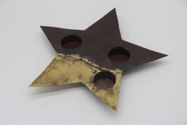 Teelichthalter Dore Metall Stern gold grau