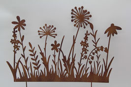 Gartenstecker Blumenwiese rost