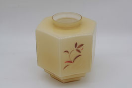 Glas Lampenschirm alt von Hängelampe Berlin 1930er Jahre cremegelb floral Vase