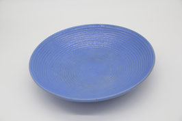Keramikschale blau gestreift Kreismuster Obstschale
