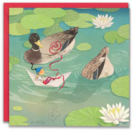 Carte postale - La mare aux canards