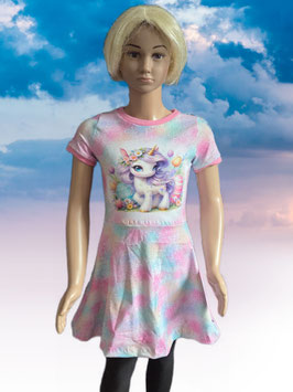 Kleid Gr. 122 kurzarm Einhorn