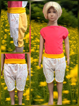 Handmade Kurze Pumphose Gr. 116 Jersey mitwachsend