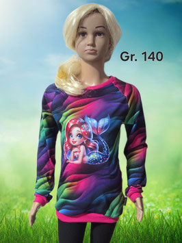 Pullover Gr.  140 bunt / Bügelbild Meerjungfrau