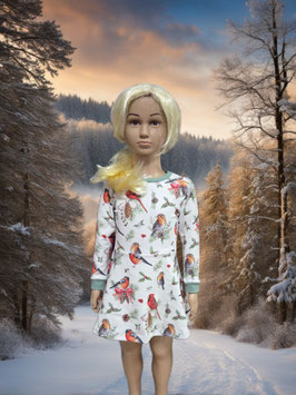 Kleid Gr. 98 Vögel langarm