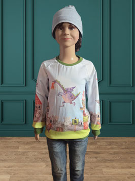Handmade Pullover Gr. 110 Ritter mitwachsend