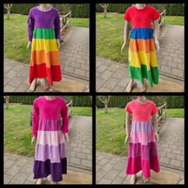 Handmade Stufenkleid 4 Stufen ärmellos/kurzarm/langarm Gr. wählbar mitwachsend
