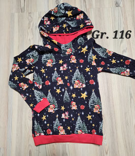 Hoodie Gr. 116 Christbaum/Bär