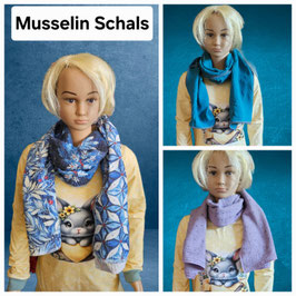 Handmade Schals für Kinder / Erwachsene Musselin