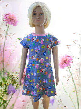 Handmade Kleid Gr. 110 kurzarm Peppa Wutz Jersey mitwachsend