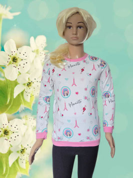 Handmade Pullover Eifelturm Gr. 122 Jersey mitwachsend