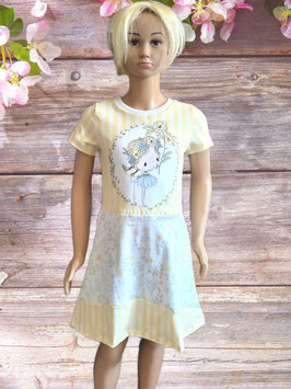 Kleid Gr. 134 gelb/Streifen