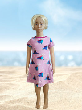 Handmade Kleid Gr. 110 kurzarm Elsa mitwachsend