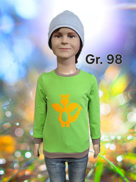 Pullover Gr. 98 grün/Bügelbild Drache