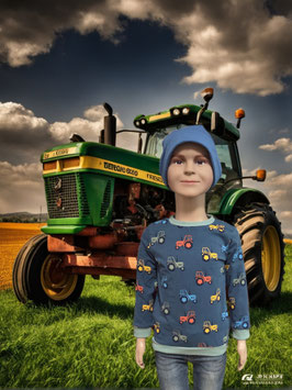 Handmade Pullover Gr. 98 Traktor und weitere Größen möglich Jersey mitwachsend