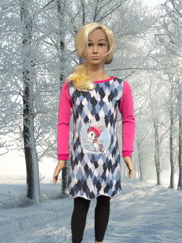 Kleid Gr. 122 Einhorn/blau