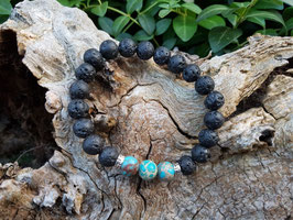 Diffuser armband van Lavastenen en blauwe chakra stenen