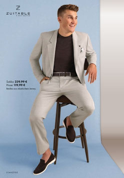 Anzug ZUITABLE JERSEY SAKKO DINICK 261617-230 |Hose DISpataflex 261617-230 |Weste DiWesley 261617-230 beige